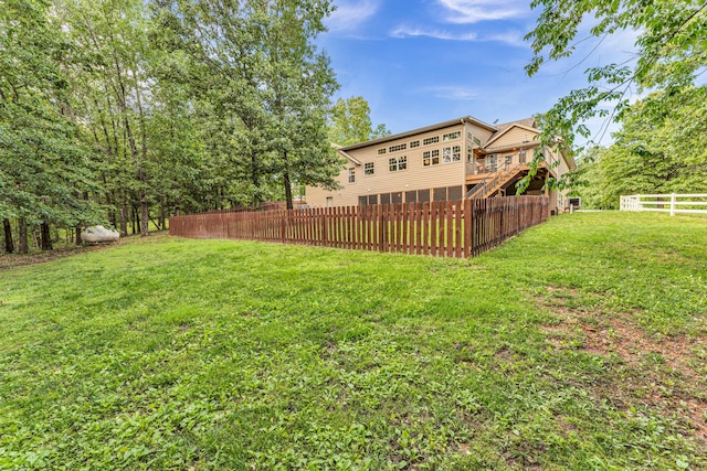2029 Moon Valley Rd, Ozark, MO 65721 - view of yard featuring a wooden deck and stairway