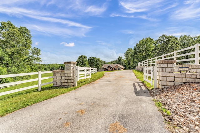 2029 Moon Valley Rd, Ozark, MO 65721 - view of asphalt driveway featuring a gated entry and view of scattered trees