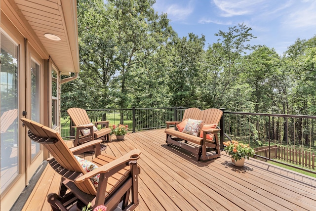 2029 Moon Valley Rd, Ozark, MO 65721 - wooden deck with view of wooded area