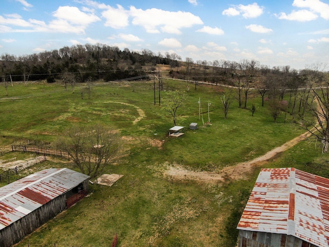 123 Fossil Cove Rd, Cape Fair, MO 65624 - view of yard featuring a rural view, an outdoor structure, and an outbuilding