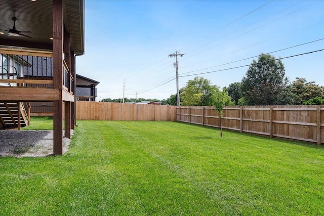 4943 S Aaron Ave, Springfield, MO 65810 - view of yard with a wooden deck and stairway
