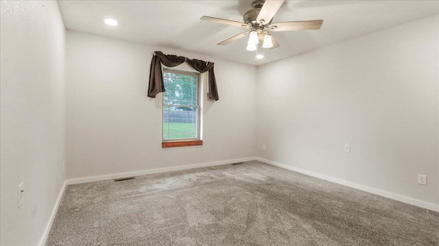 2606 Country Dr, Mountain Grove, MO 65711 - carpeted spare room featuring a ceiling fan, recessed lighting, and baseboards