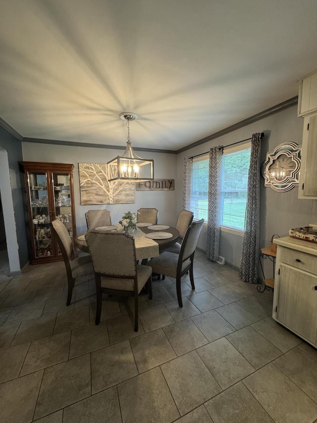 853 Sunset Ave, Marshfield, MO 65706 - dining room with ornamental molding and a chandelier