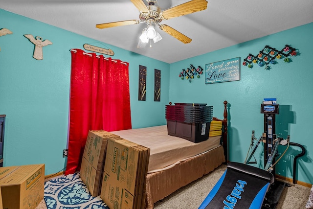 1640 E 541st Rd, Brighton, MO 65617 - bedroom featuring a ceiling fan and baseboards