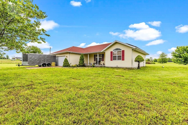 1640 E 541st Rd, Brighton, MO 65617 - view of front of house with a garage, a front yard, and a porch