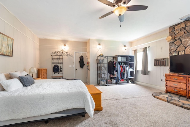 225 Elim St, Forsyth, MO 65653 - carpeted bedroom featuring a ceiling fan
