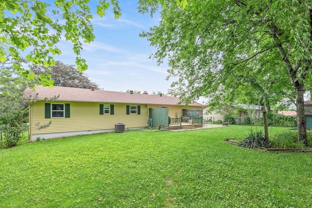 225 Elim St, Forsyth, MO 65653 - rear view of property with a deck and cooling unit