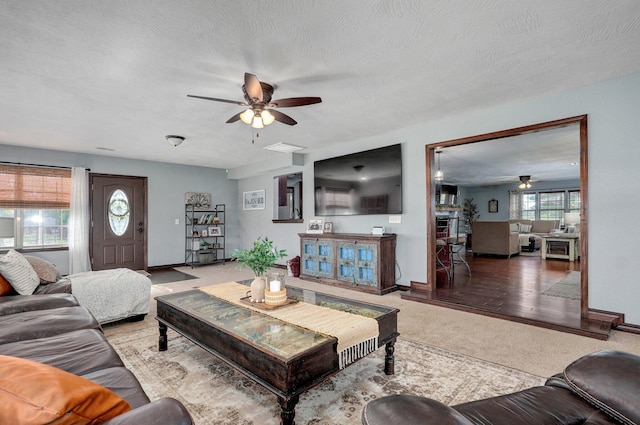 2526 State Highway B, Rogersville, MO 65742 - living area featuring ceiling fan, carpet flooring, and baseboards