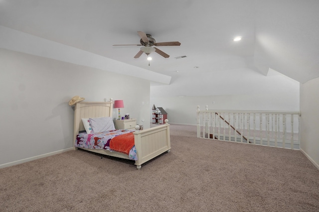 4402 Quail Run Rd, Ozark, MO 65721 - bedroom featuring carpet, lofted ceiling, and baseboards