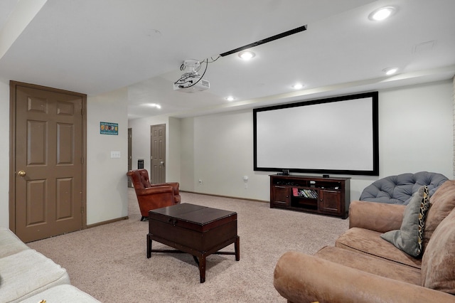 4402 Quail Run Rd, Ozark, MO 65721 - home theater featuring carpet flooring, recessed lighting, and baseboards