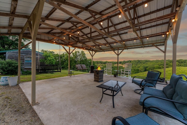 19326 Boat Dock Rd W, Omaha, AR 72662 - view of patio / terrace with a gazebo and an outdoor living space with a fire pit
