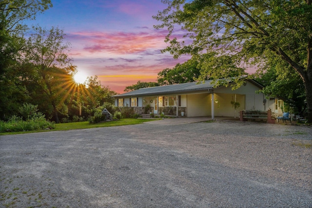 19326 Boat Dock Rd W, Omaha, AR 72662 - ranch-style home featuring driveway, an attached carport, and metal roof