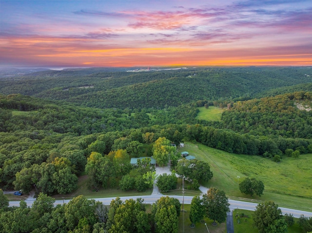 19326 Boat Dock Rd W, Omaha, AR 72662 - aerial view at dusk of a wooded view