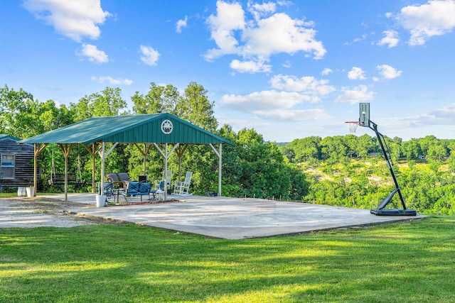 19326 Boat Dock Rd W, Omaha, AR 72662 - view of sport court with a gazebo and a lawn