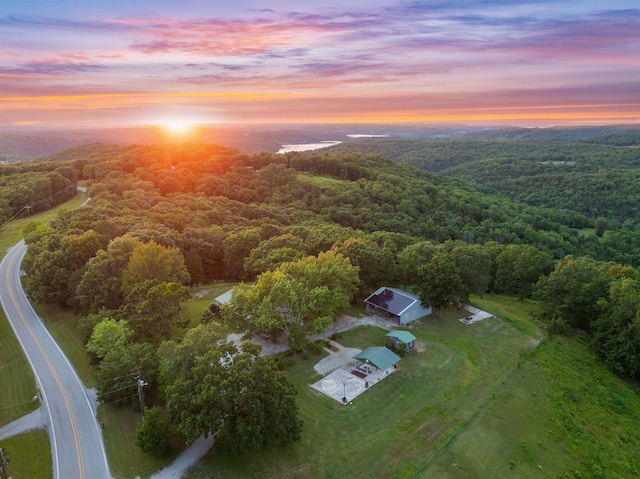 19326 Boat Dock Rd W, Omaha, AR 72662 - aerial view at dusk of a forest view