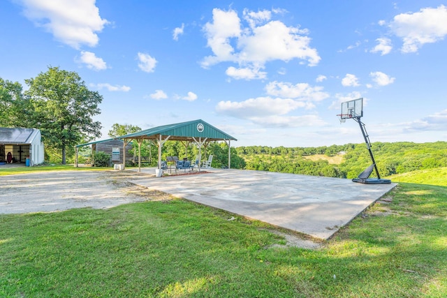 19326 Boat Dock Rd W, Omaha, AR 72662 - view of sport court featuring a gazebo and a lawn
