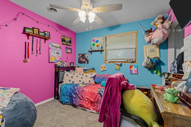 206 Plum St, Sparta, MO 65753 - carpeted bedroom featuring a ceiling fan and baseboards