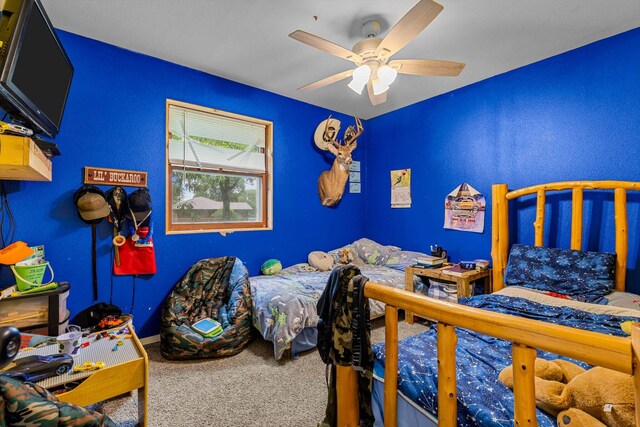 206 Plum St, Sparta, MO 65753 - bedroom with carpet flooring and ceiling fan