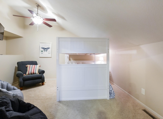 318 Wimbledon Dr Unit 8, Branson, MO 65616 - bedroom featuring carpet, lofted ceiling, baseboards, and a ceiling fan