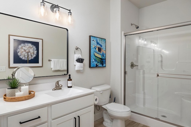 224 David Shawn Dr, Branson, MO 65616 - full bathroom with a stall shower, vanity, and toilet