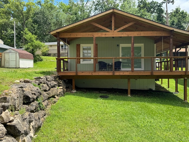 83 Dawn Cir, Galena, MO 65656 - back of house with a lawn and a deck