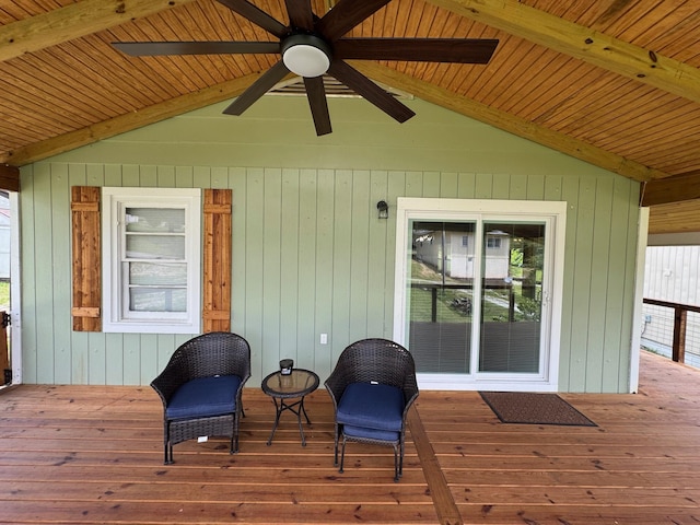 83 Dawn Cir, Galena, MO 65656 - wooden deck featuring a ceiling fan