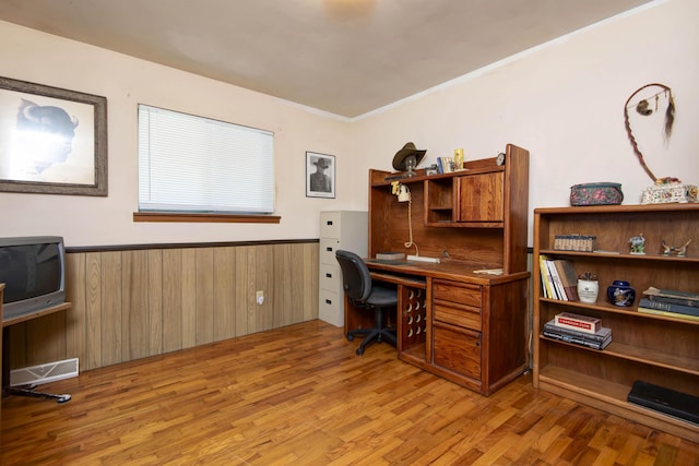 2812 W Lombard St, Springfield, MO 65802 - office with light wood-style floors and a wainscoted wall