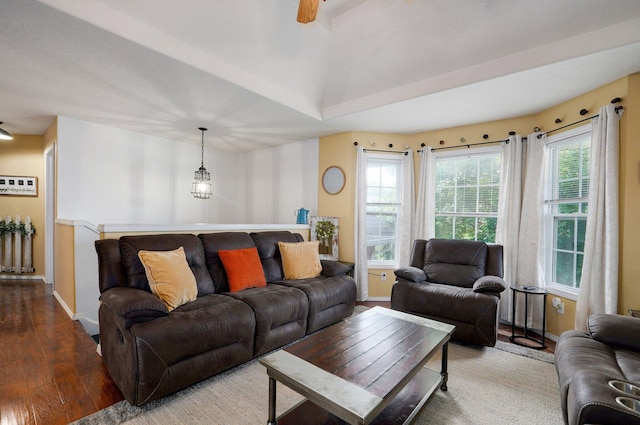 803 W Ridgecrest St, Ozark, MO 65721 - living area with baseboards, wood finished floors, and a ceiling fan