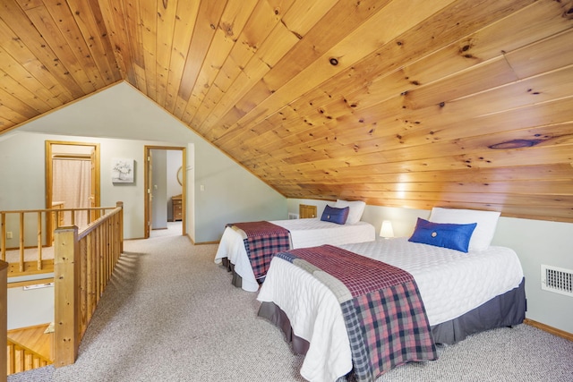 26517 Farm Rd Unit 1212, Eagle Rock, MO 65641 - bedroom featuring carpet floors, lofted ceiling, wood ceiling, and baseboards