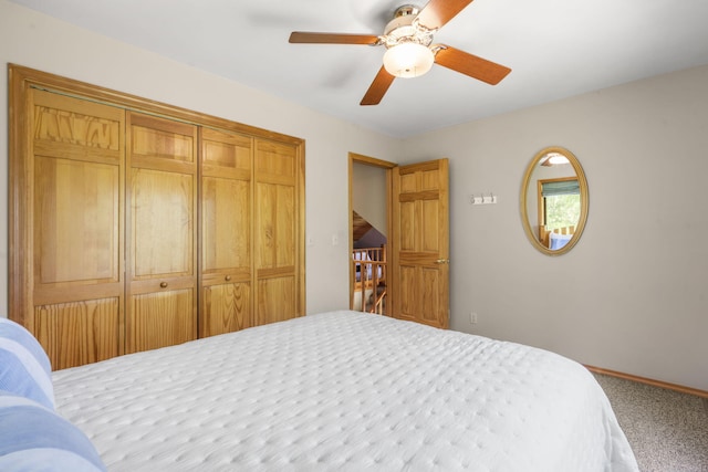 26517 Farm Rd Unit 1212, Eagle Rock, MO 65641 - bedroom featuring carpet flooring, a closet, ceiling fan, and baseboards