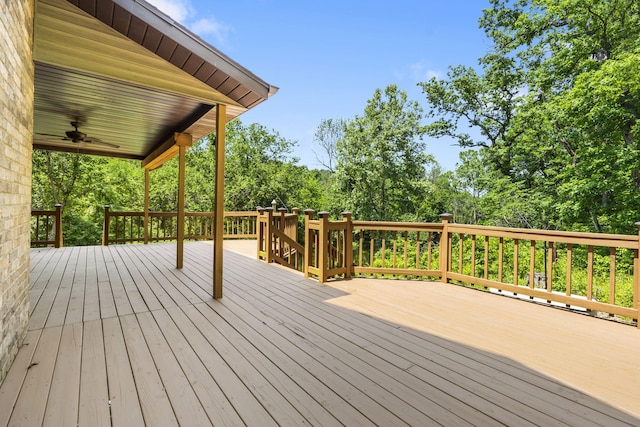 26517 Farm Rd Unit 1212, Eagle Rock, MO 65641 - wooden terrace with ceiling fan and view of scattered trees