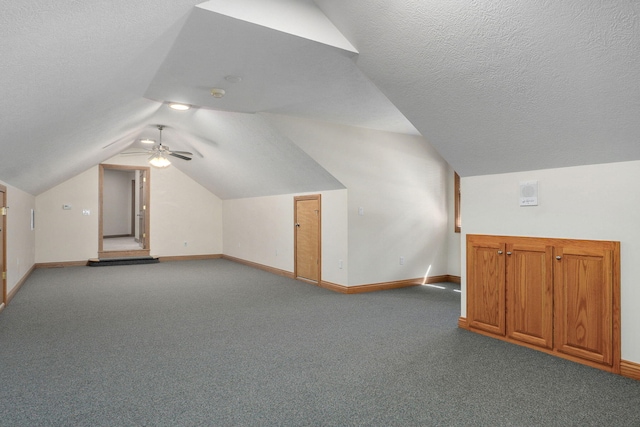 2411 W Dearborn St, Springfield, MO 65807 - additional living space with lofted ceiling, carpet floors, and a textured ceiling