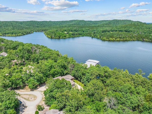 159 Oak Tree Point Ln, Shell Knob, MO 65747 - bird's eye view of a heavily wooded area and a nearby body of water