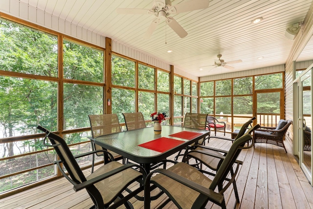 159 Oak Tree Point Ln, Shell Knob, MO 65747 - sunroom / solarium with ceiling fan, outdoor dining space, and healthy amount of natural light