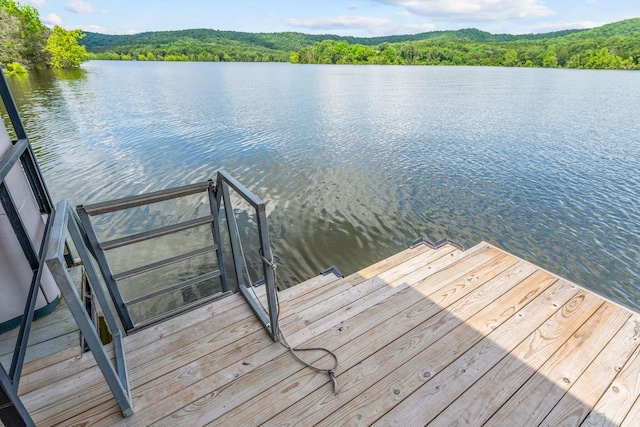 159 Oak Tree Point Ln, Shell Knob, MO 65747 - dock area with a forest view and a water view