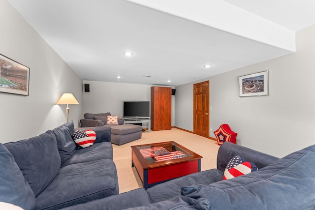 159 Oak Tree Point Ln, Shell Knob, MO 65747 - carpeted living room with recessed lighting