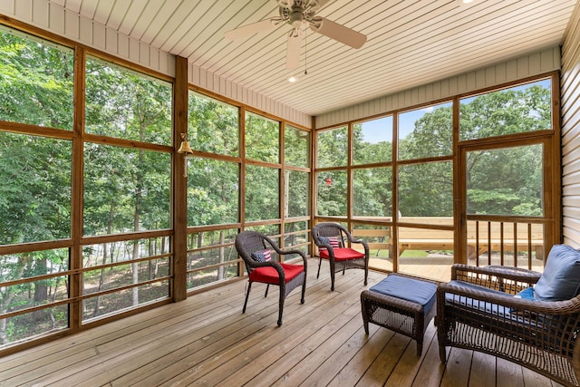 159 Oak Tree Point Ln, Shell Knob, MO 65747 - sunroom / solarium with a ceiling fan