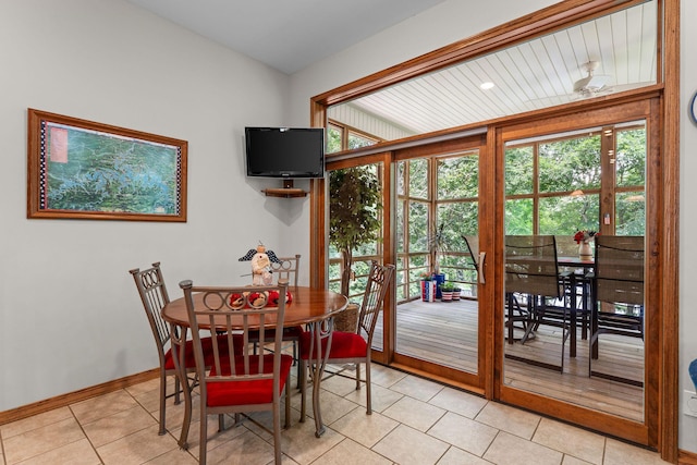 159 Oak Tree Point Ln, Shell Knob, MO 65747 - dining area featuring light tile patterned floors and baseboards