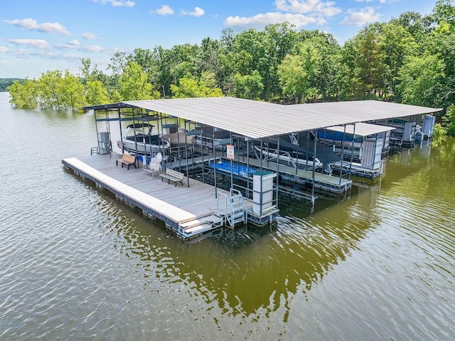 159 Oak Tree Point Ln, Shell Knob, MO 65747 - dock featuring a water view and boat lift