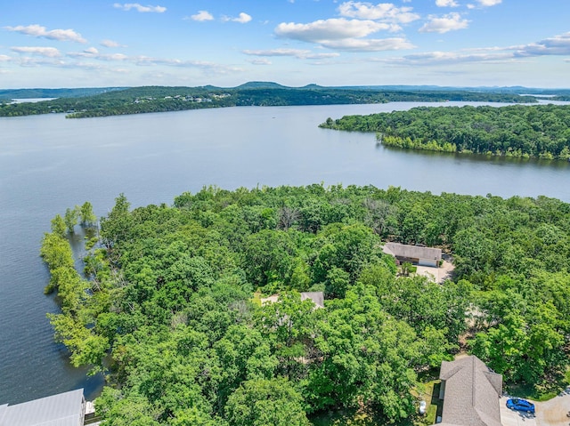159 Oak Tree Point Ln, Shell Knob, MO 65747 - drone / aerial view of a nearby body of water and a heavily wooded area