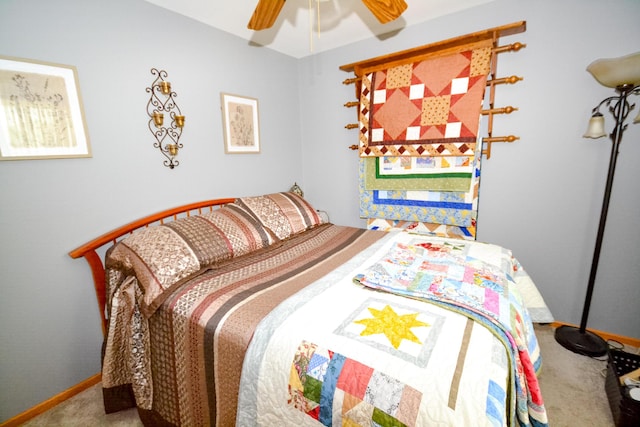 22920 Feaster Branch Rd, Warsaw, MO 65355 - bedroom with carpet floors, ceiling fan, and baseboards