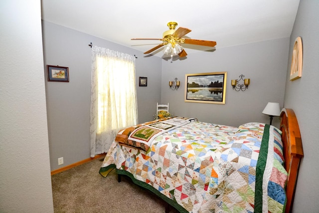 22920 Feaster Branch Rd, Warsaw, MO 65355 - bedroom with carpet, a ceiling fan, and baseboards