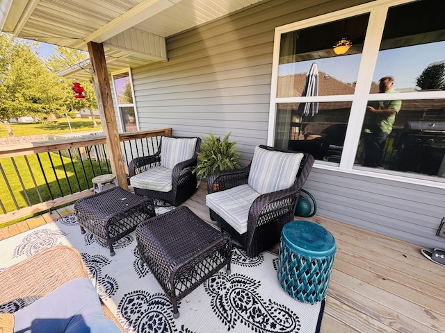 607 E Selby Dr, Nixa, MO 65714 - wooden deck featuring a lawn and an outdoor hangout area