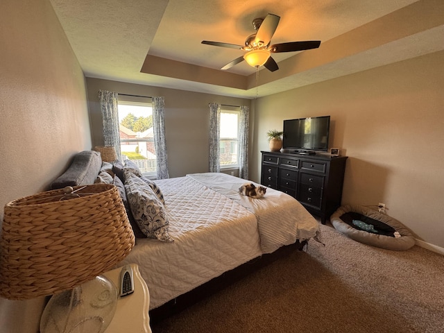 607 E Selby Dr, Nixa, MO 65714 - bedroom with a raised ceiling, carpet floors, and ceiling fan