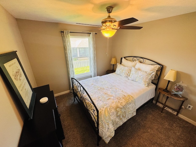 607 E Selby Dr, Nixa, MO 65714 - bedroom featuring dark colored carpet and a ceiling fan