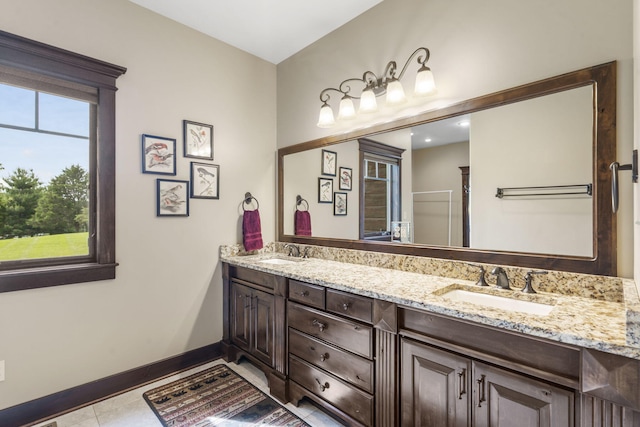 1029 Riverview Rd, Clever, MO 65631 - bathroom with double vanity and tile patterned floors
