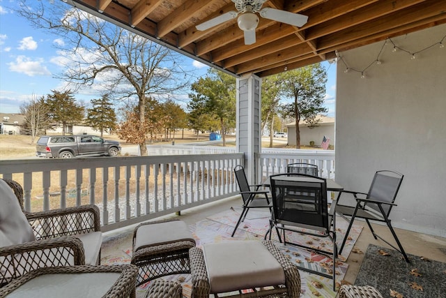 310 Woodland Dr Unit Lb, Branson, MO 65616 - view of patio / terrace with ceiling fan and outdoor dining area