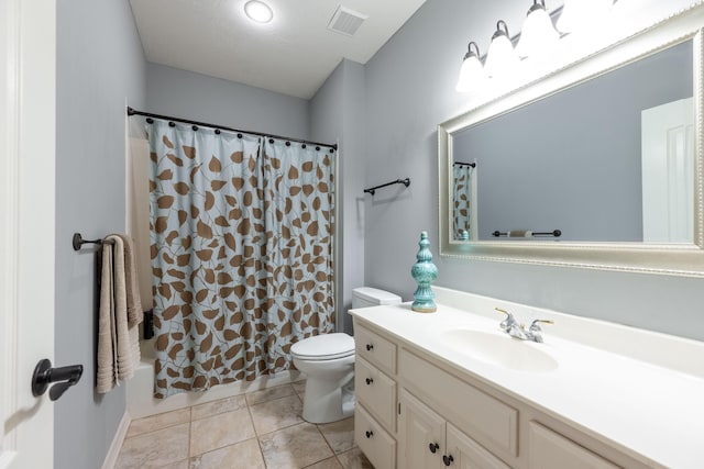 4910 S Stanton Ave, Springfield, MO 65810 - bathroom with vanity, shower / bath combination with curtain, and tile patterned floors