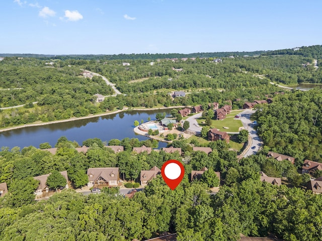 76 Bells Ave Unit 98, Branson West, MO 65737 - aerial view of property's location featuring a heavily wooded area and a nearby body of water