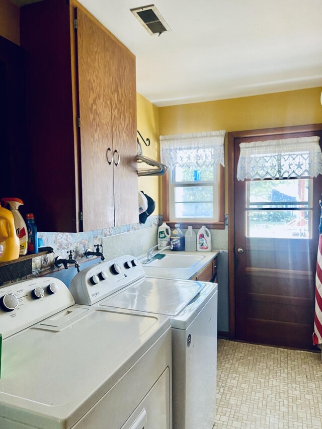 513 Meng St, Greenfield, MO 65661 - laundry area featuring a sink and separate washer and dryer